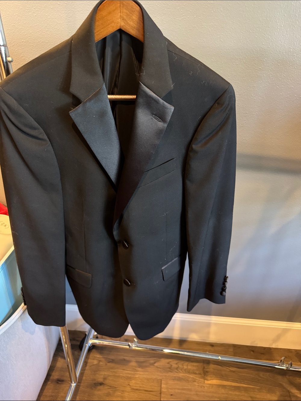Tommy Hilfiger Black Satin-Lapel Tuxedo Jacket